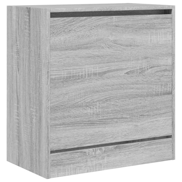 Zapatero de madera de ingeniería gris Sonoma 60x34x63.5 cm M 4