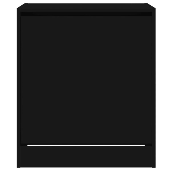 Zapatero de madera de ingeniería negro 60x42x69 cm M 5