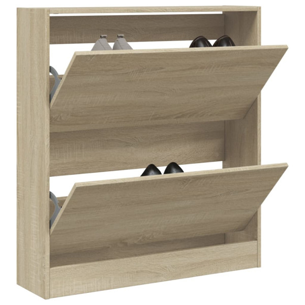 Zapatero de madera de ingeniería roble Sonoma 80x21x87.5 cm D