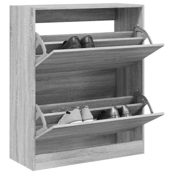 Zapatero de madera de ingeniería gris Sonoma 80x34x96.5 cm D