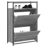 Zapatero de madera de ingeniería gris Sonoma 75x34x112 cm 1