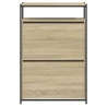 Zapatero de madera de ingeniería roble Sonoma 75x34x112 cm 5