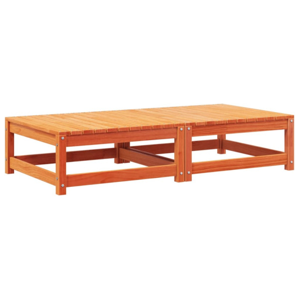 Apoios pés jardim c/ almofadões 2 pcs pinho maciço castanho-mel M 4