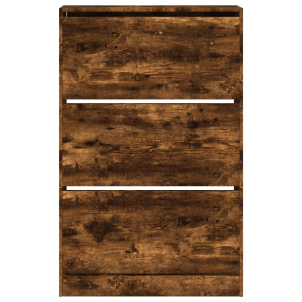 Zapatero de madera de ingeniería roble ahumado 80x21x125.5 cm M 5