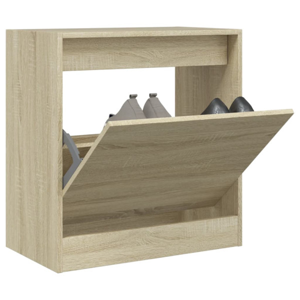 Zapatero de madera de ingeniería roble Sonoma 60x34x63.5 cm D