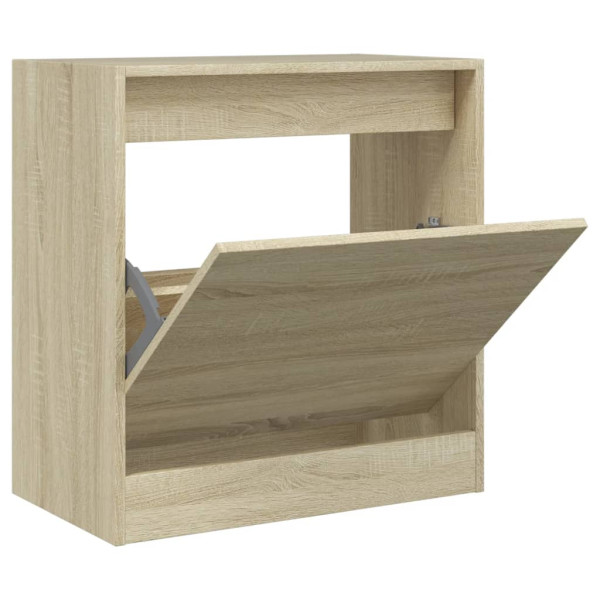 Zapatero de madera de ingeniería roble Sonoma 60x34x63.5 cm M 2