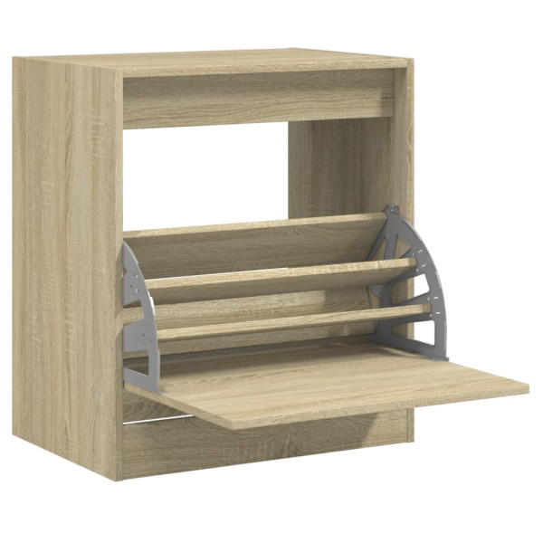 Zapatero de madera de ingeniería roble Sonoma 60x42x69 cm M 2