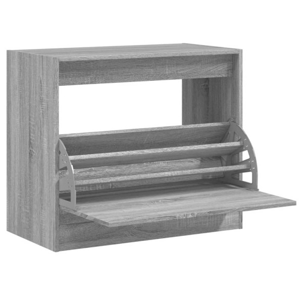 Zapatero de madera de ingeniería gris Sonoma 80x42x69 cm M 2