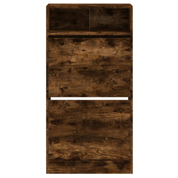 Zapatero de madera de ingeniería roble ahumado 60x34x116 cm M 5