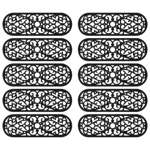 Tapetes de escada de borracha 10 pcs de borracha 25x75 cm M 3