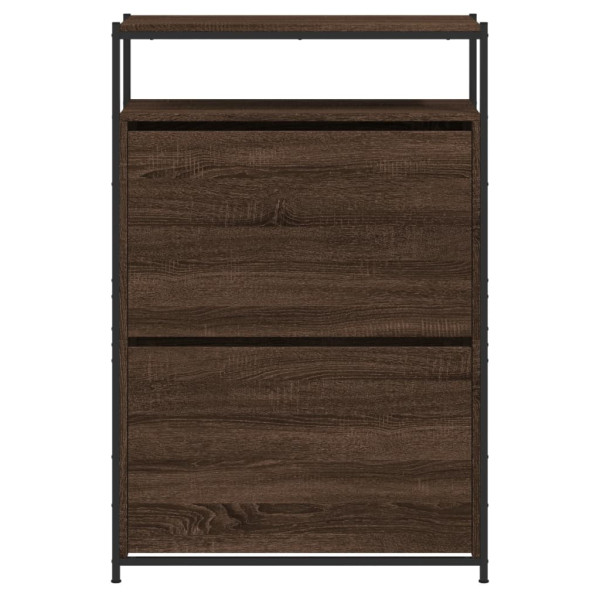 Zapatero de madera de ingeniería roble marrón 75x34x112 cm M 5