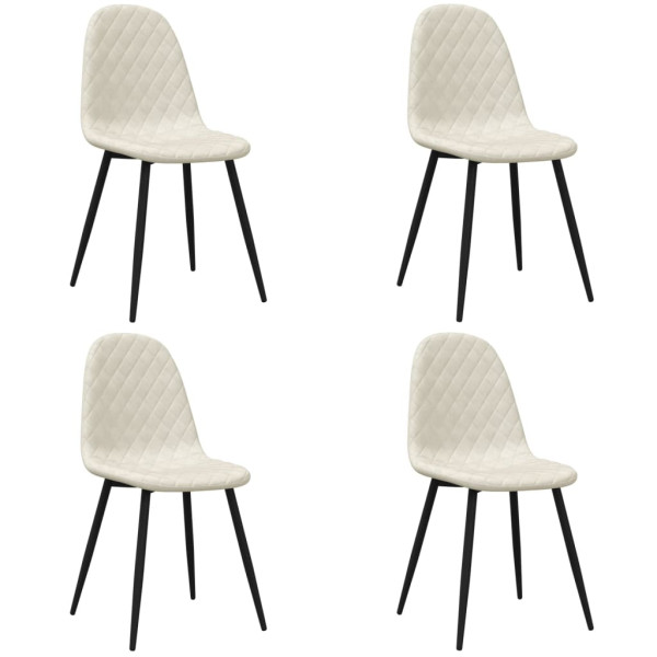 Cadeiras de jantar 4 pcs veludo branco nata M 2