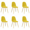Cadeiras de jantar 6 pcs veludo amarelo mostarda 2