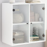 Mueble de pared con puertas de vidrio blanco 68x37x68.5 cm 1
