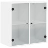 Armário de parede c/ portas de vidro 68x37x68.5 cm branco 2