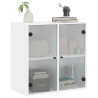 Mueble de pared con puertas de vidrio blanco 68x37x68.5 cm 4