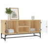 Mueble de TV con puertas de vidrio roble Sonoma 102x37x50 cm 4