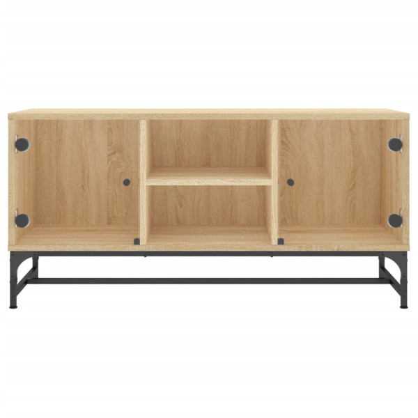 Móvel de TV c/ portas de vidro 102x37x50 cm carvalho sonoma M 5