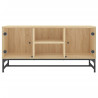 Mueble de TV con puertas de vidrio roble Sonoma 102x37x50 cm 5