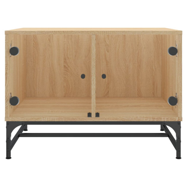 Mesa de centro c/ portas de vidro 68.5x50x50 cm carvalho sonoma M 5