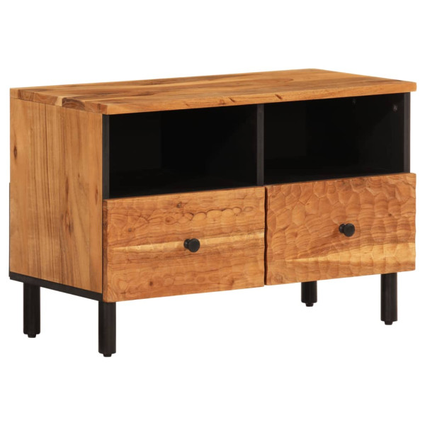 Mueble de TV madera maciza de acacia 70x33x46 cm M 2