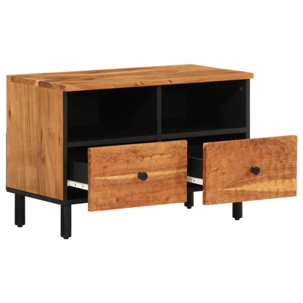 Mueble de TV madera maciza de acacia 70x33x46 cm M 4