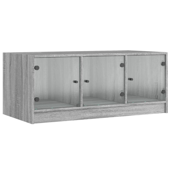 Mesa de centro c/ portas de vidro 102x50x42 cm cinza sonoma M 2