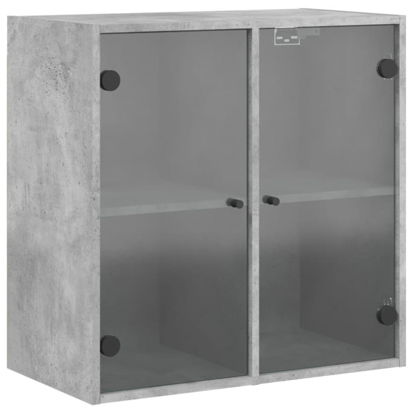 Mueble de pared puertas de vidrio gris hormigón 68x37x68.5 cm M 2