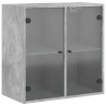 Armário de parede c/ portas de vidro 68x37x68.5cm cinza cimento 2