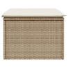 Taburete de jardín con cojín ratán sintético beige 55x55x37cm 5
