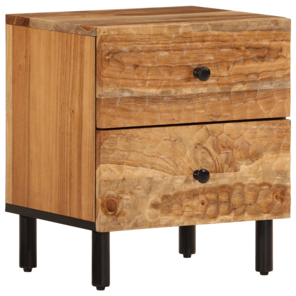 Mesita de noche de madera maciza de acacia 40x33x46 cm M 2