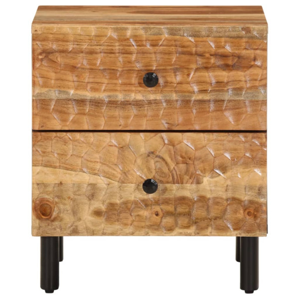 Mesita de noche de madera maciza de acacia 40x33x46 cm M 4