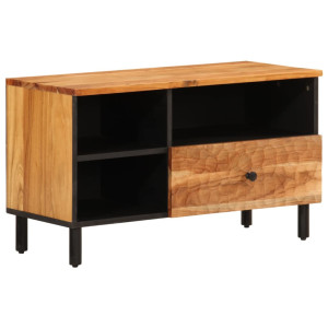 Mueble de TV madera maciza de acacia 80x33x46 cm H