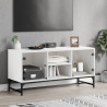 Mueble de TV con puertas de vidrio blanco 102x37x50 cm 1