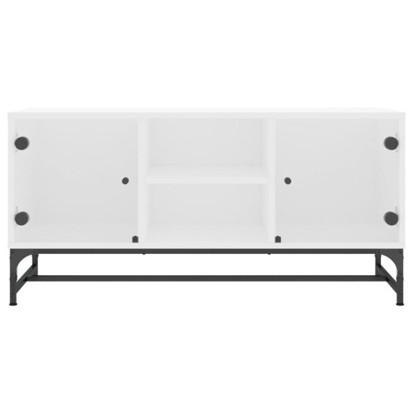 Móvel de TV c/ portas de vidro 102x37x50 cm branco M 5