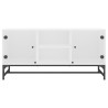 Mueble de TV con puertas de vidrio blanco 102x37x50 cm 5