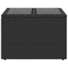Mesa de jardim com tampo de vidro 55x55x37 cm vime PE preto 4