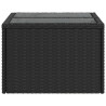 Mesa de jardim com tampo de vidro 55x55x37 cm vime PE preto 5