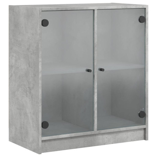 Armario auxiliar puertas de vidrio gris hormigón 68x37x75.5 cm M 2