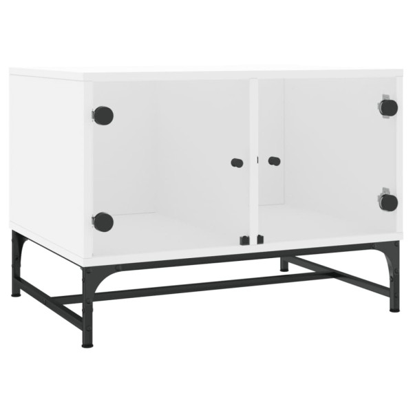Mesa de centro c/ portas de vidro 68.5x50x50 cm branco M 2