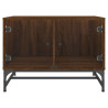 Mesa de centro con puertas de vidrio marrón roble 68.5x50x50 cm 5