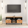 Mueble de TV madera maciza de acacia 100x33x46 cm 3