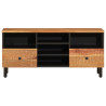 Mueble de TV madera maciza de acacia 100x33x46 cm 5