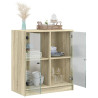 Armario auxiliar puertas de vidrio roble Sonoma 68x37x75.5 cm 5