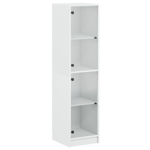 Aparador alto c/ portas de vidro 35x37x142 cm branco M 2