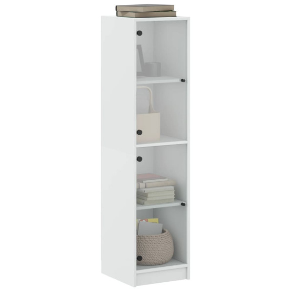Aparador alto c/ portas de vidro 35x37x142 cm branco M 4