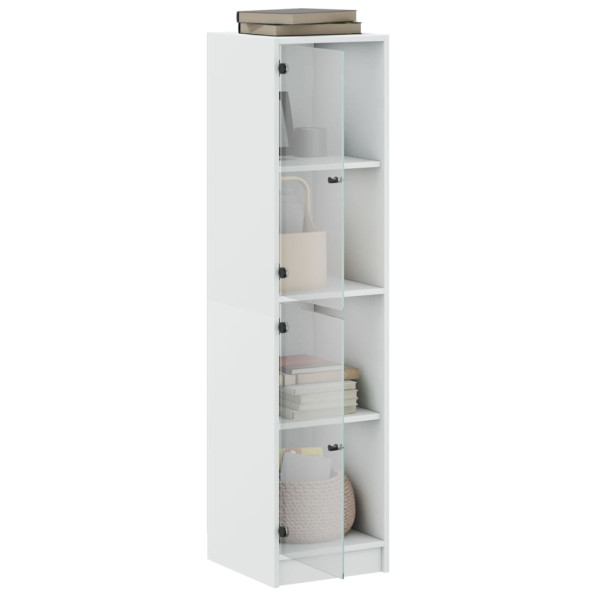 Aparador alto c/ portas de vidro 35x37x142 cm branco M 5