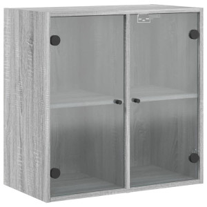Mueble de pared puertas de vidrio gris Sonoma 68x37x68.5 cm H