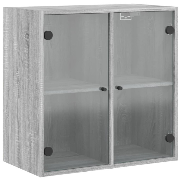 Armário de parede c/ portas de vidro 68x37x68.5 cm cinza sonoma M 2