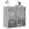 Mueble de pared puertas de vidrio gris Sonoma 68x37x68.5 cm 4